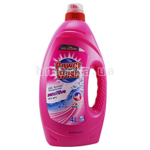 Фото Гель для прання Power Wash Sensetive, 4 л № 1