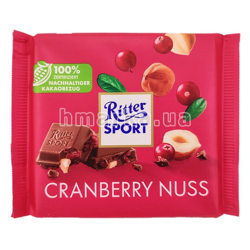 Фото Шоколад Ritter Sport з ромом, родзинками та фундуком, 100 г № 1