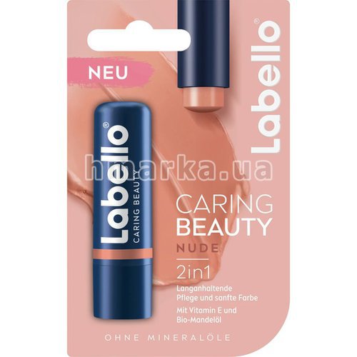 Фото Бальзам-догляд за губами Caring Beauty Nude від Labello, 4,8 г № 1