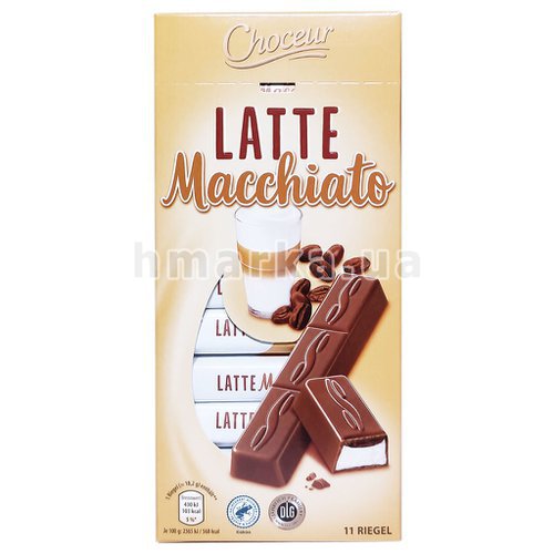 Фото Шоколад Choceur "Latte Macchiato" , 200 г (11 шт. х 18,2 г) № 1