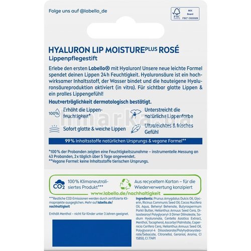 Фото Засіб для губ Labello Hyaluron Moisture Rosé, 4,8 г № 5