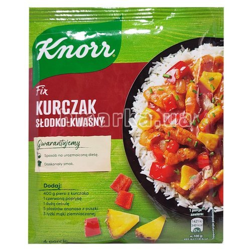 Фото Соус Knorr для приготування страв з куркою в солодко-кислому соусі, 64 г, 4 порції № 1