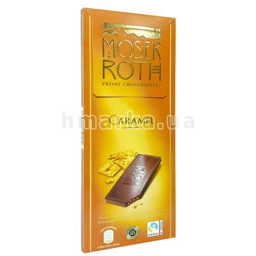 Фото Молочний шоколад Moser Roth з шматочками карамелі, 125 г № 1