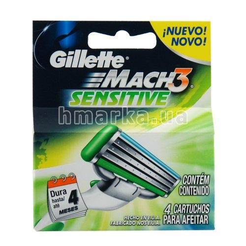 Фото Картриджі для станка Gillette Mach3 Sensitive 4шт № 1