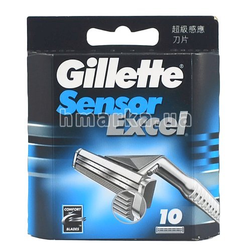 Фото Картриджі для станка Gillette "Sensor Excel", 10 шт. № 1