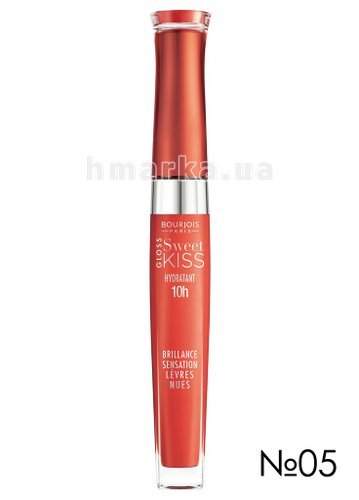 Фото Блиск для губ Bourjois SWEET KISS зволожуючий, № 5 кораловий, 5.7 мл № 1