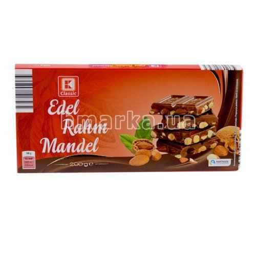 Фото Шоколад K-Classic Edel Rahm Mandel з мигдальним горіхом, 200 г № 2
