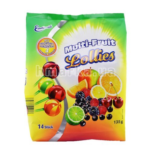 Фото Цукерки Lollies "Мультифрукт", 135 г № 1