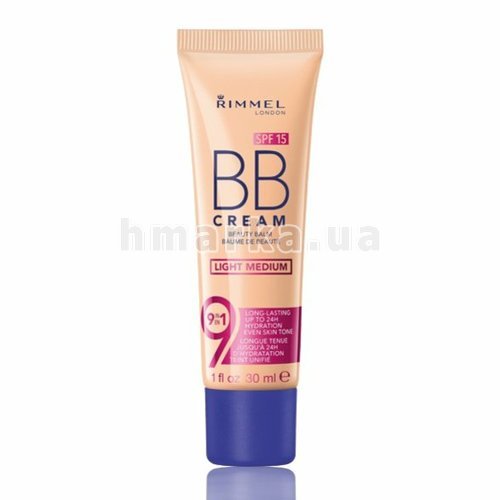 Фото Основа тональна RIMMEL BB CREAM 9-in-1, № 03 Light medium, 30 мл № 1