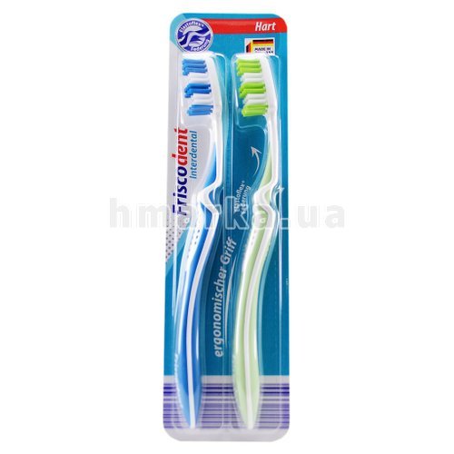 Фото Зубна щітка Friscodent "Interdental" жорстка, 2 шт. № 1